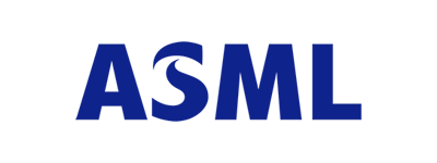 ASML Holding logo in blauwe letters met een witte achtergrond