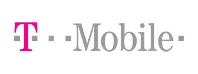 T-Mobile logo in grijze letters een roze T met een transparante achtergrond